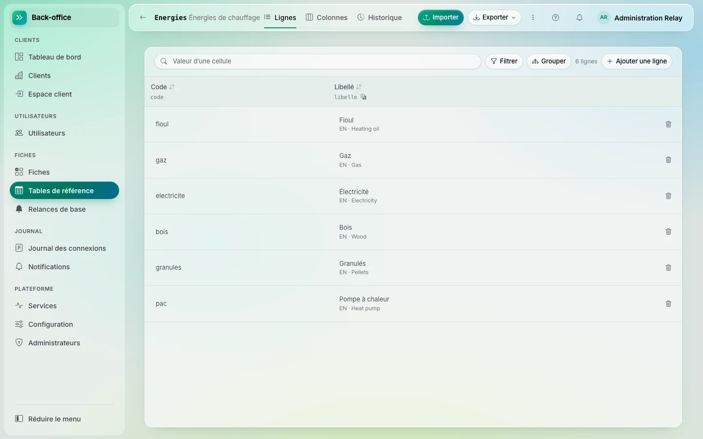 Les tables de référence et leurs versions dans Relay
